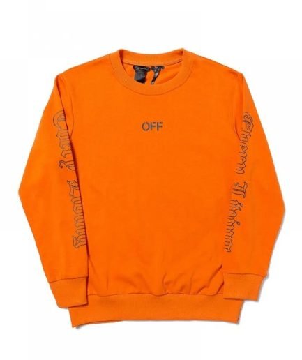X Vlone Orange Sweatshirt off Logo